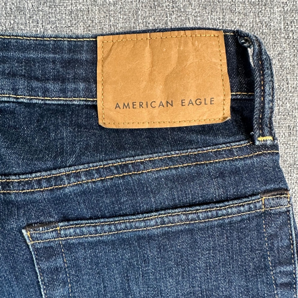 American Eagle Jeans Mens 29x32 Ne(x)t Level Airflex Dark Indigo Distressed Slim - Picture 5 of 9